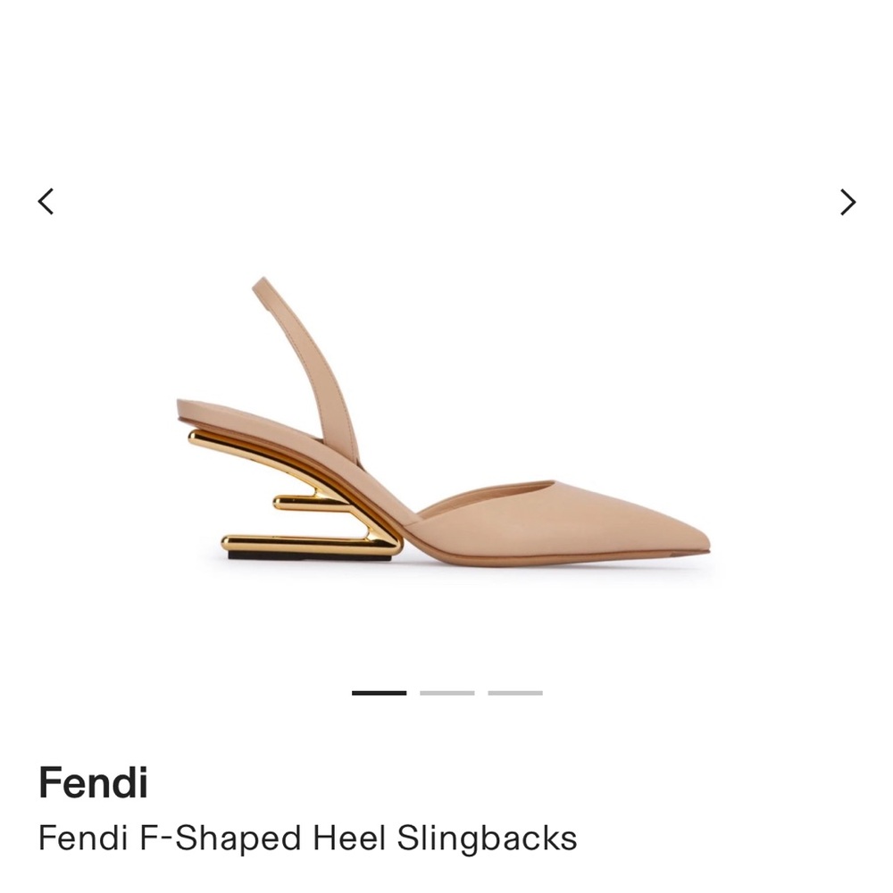 FENDI F-Shaped Heel Slingbacks size 38 Nude NWT
